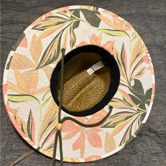 Roxy Straw Sun Hat with Pink Trim - Picture 2 of 2